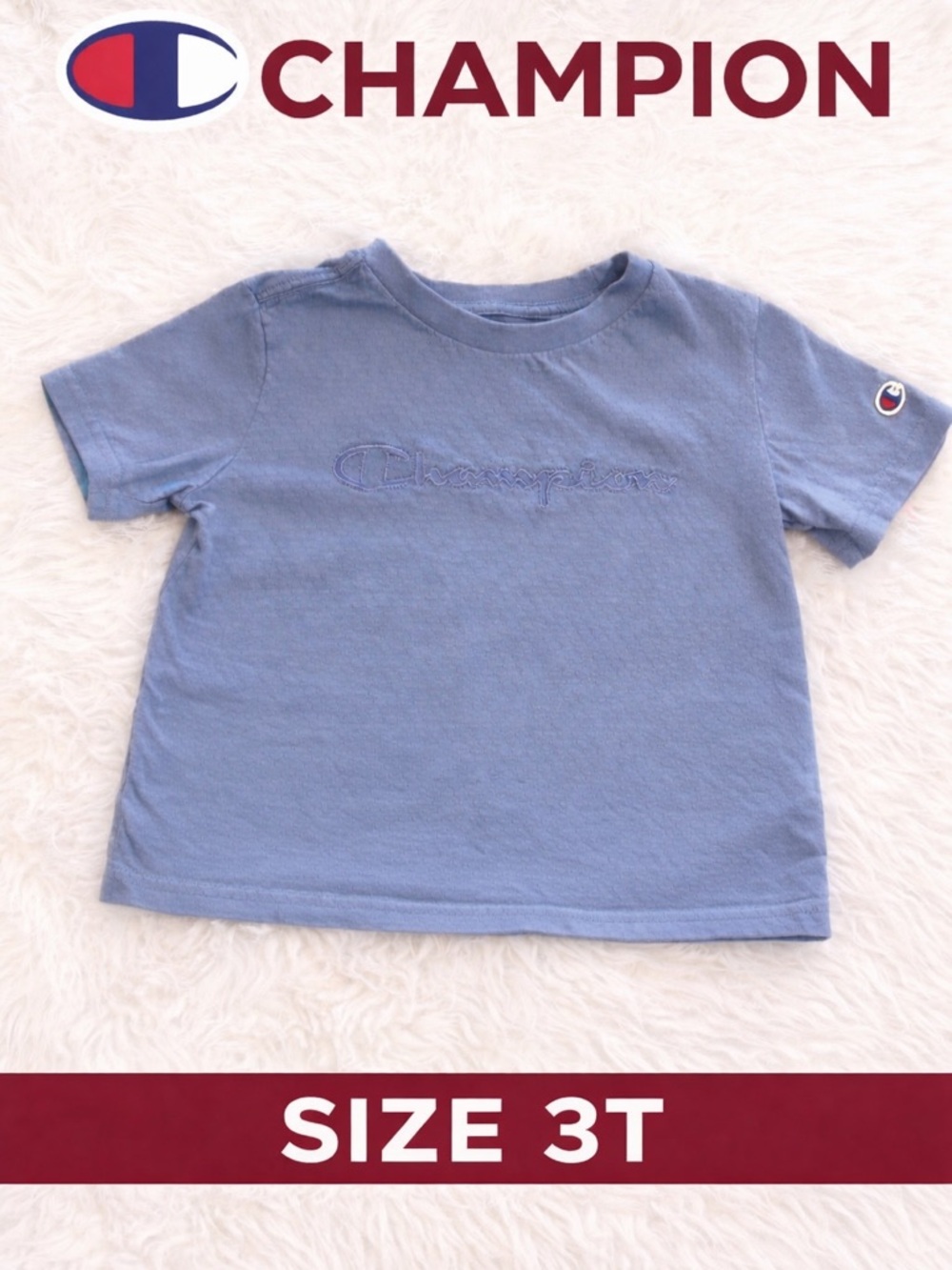 Boys Size 3T Champion Blue Tee with Logo